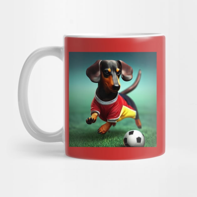 Dachshund Plays Football by Pickledjo